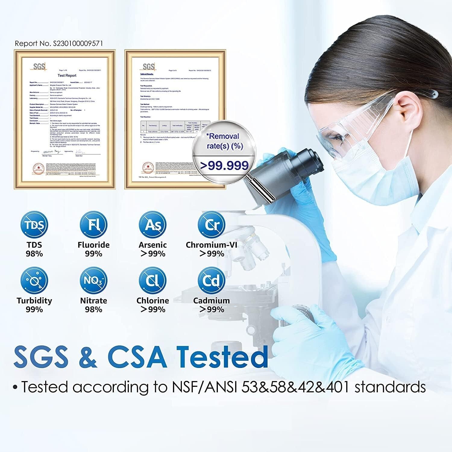 Waterdrop G3P600 Reverse Osmosis System,Tankless,600 GPD -Certified Refurbished