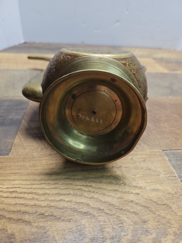 Vintage Middle Eastern Brass Tea Pot Pitcher