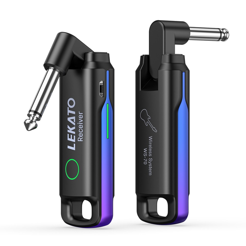 LEKATO Wireless Guitar System UHF Transmitter Receiver 70 Channels Plug&Play