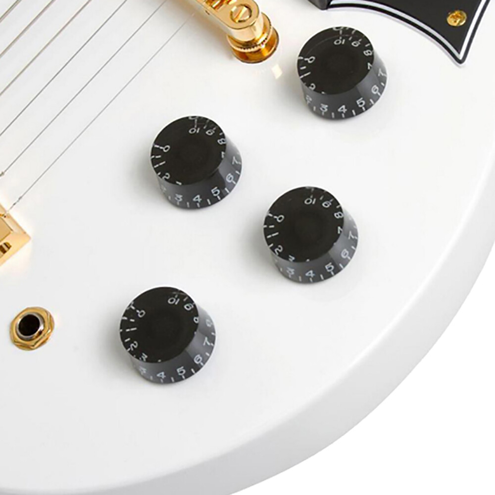 4Pcs Black Guitar Speed Control Knobs Tone Volume Knobs Pots for Electric Guitar