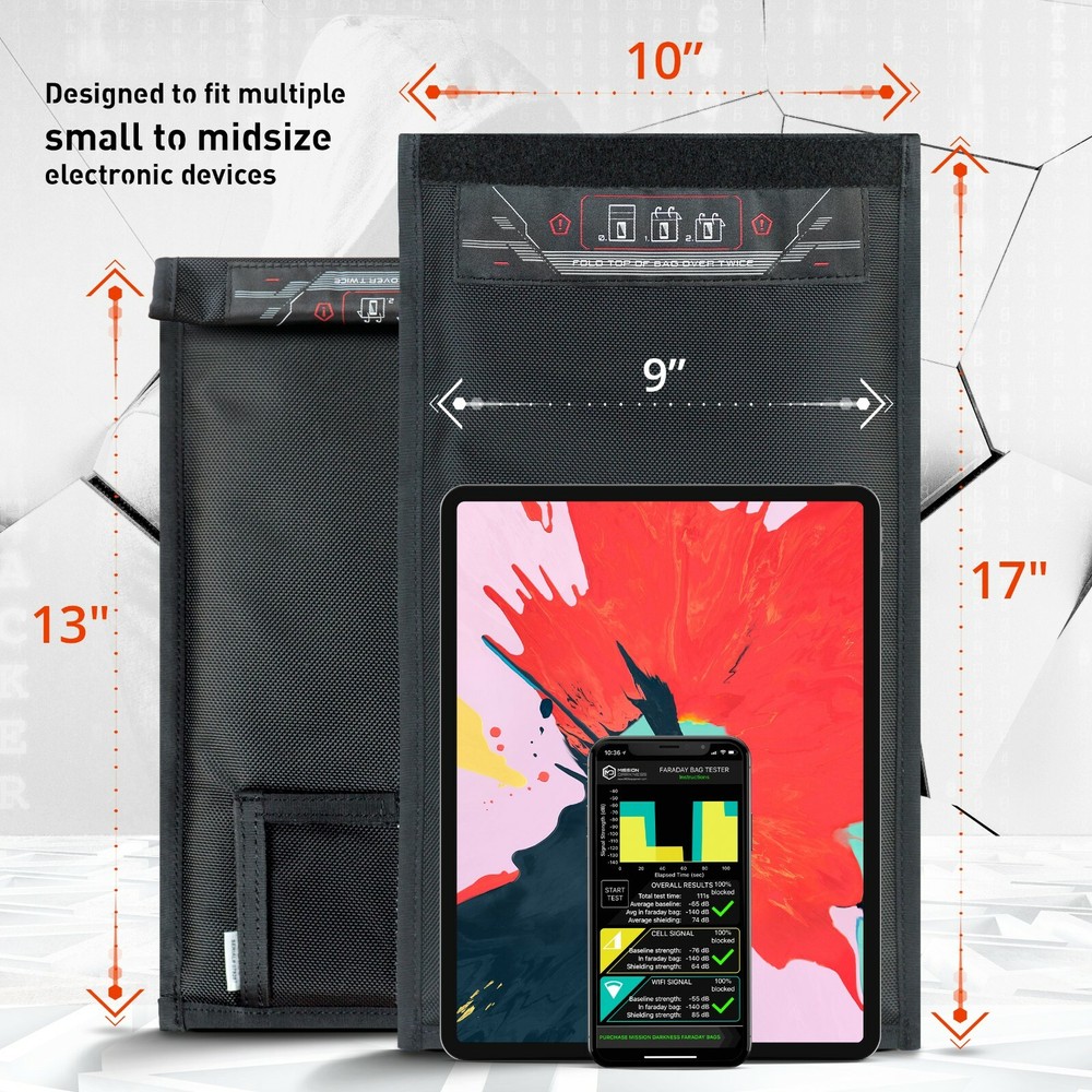 Mission Darkness Medium Non-Window Faraday Bag for Tablets