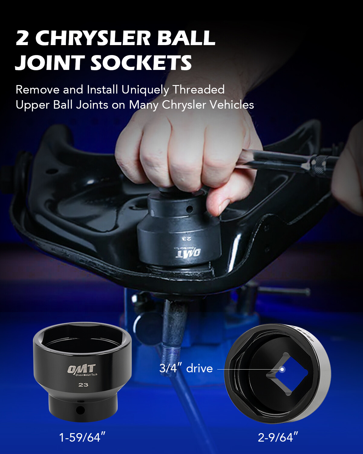 OMT 23pc Master Ball Joint Press Kit Auto Ball Joint Removal Installer Tool Kit