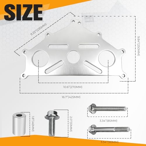 Engine Stand Adapter Plate Compatible with Chevy LS1 LS2 LS3 LS6 Duramax Silver