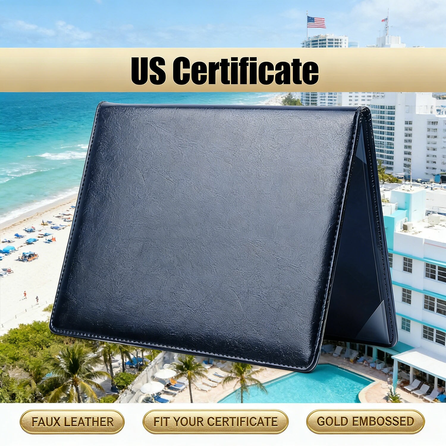 US Naturalization Certificate Holder PU Cover for Citizenship Document