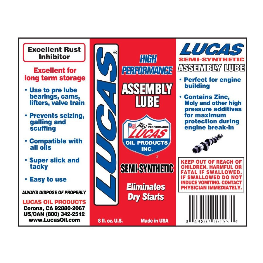 Lucas Oil Assembly Lube - 8oz 10153