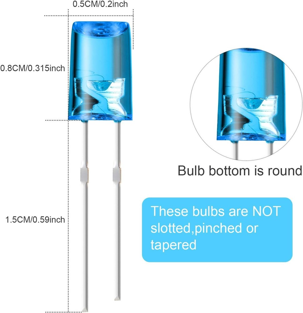 Mudder 60 Pcs Valentine's Day LED 5mm Outdoor String Light Mini Replacement Bulb