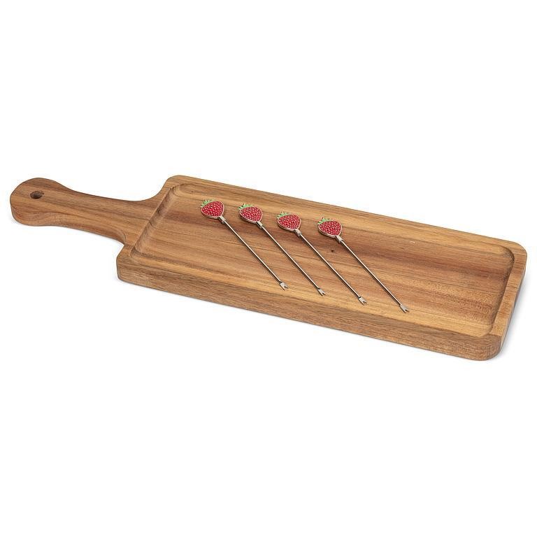 Long Board With Strawberry Picks Tray