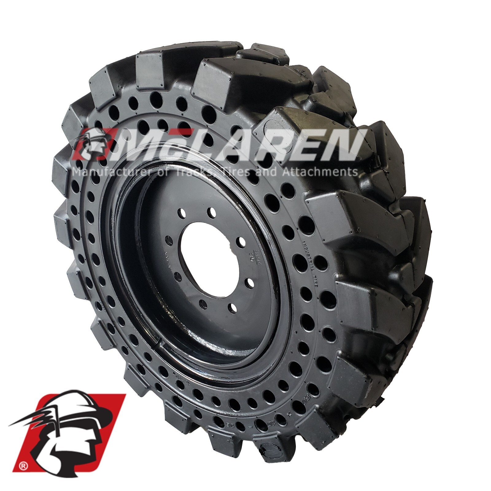 10x16.5 Maximizer GT Solid Skid Steer Tires 4 Tires & Wheel 30x10-16 10-16.5