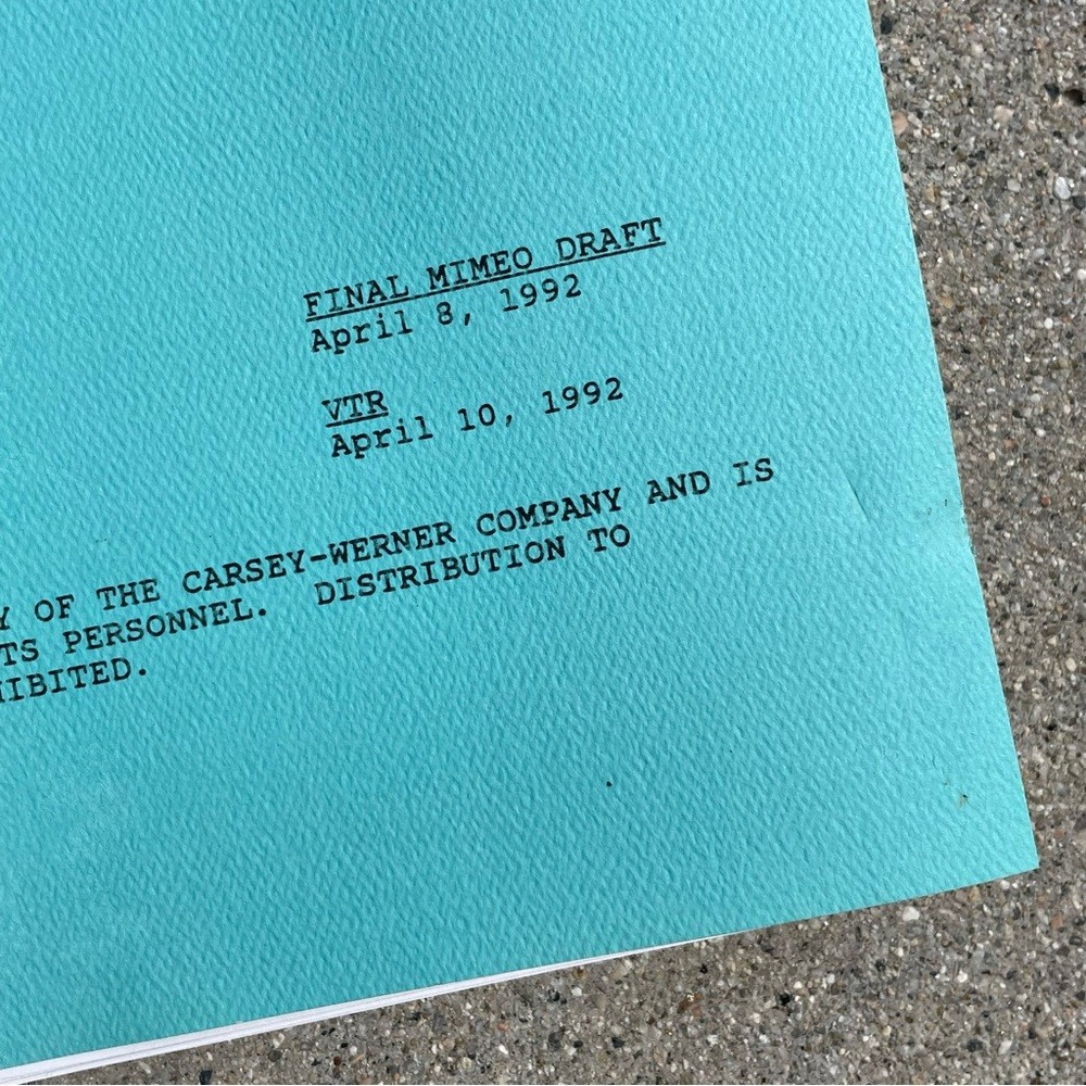 Roseanne Original 1992 Production Used Final Draft Script Secrets Barr Metcalf