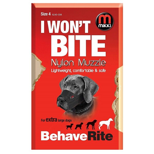 Mikki Muzzle for Dogs XS-XL Size 0-10 Soft Nylon Bite Protection Dog Training