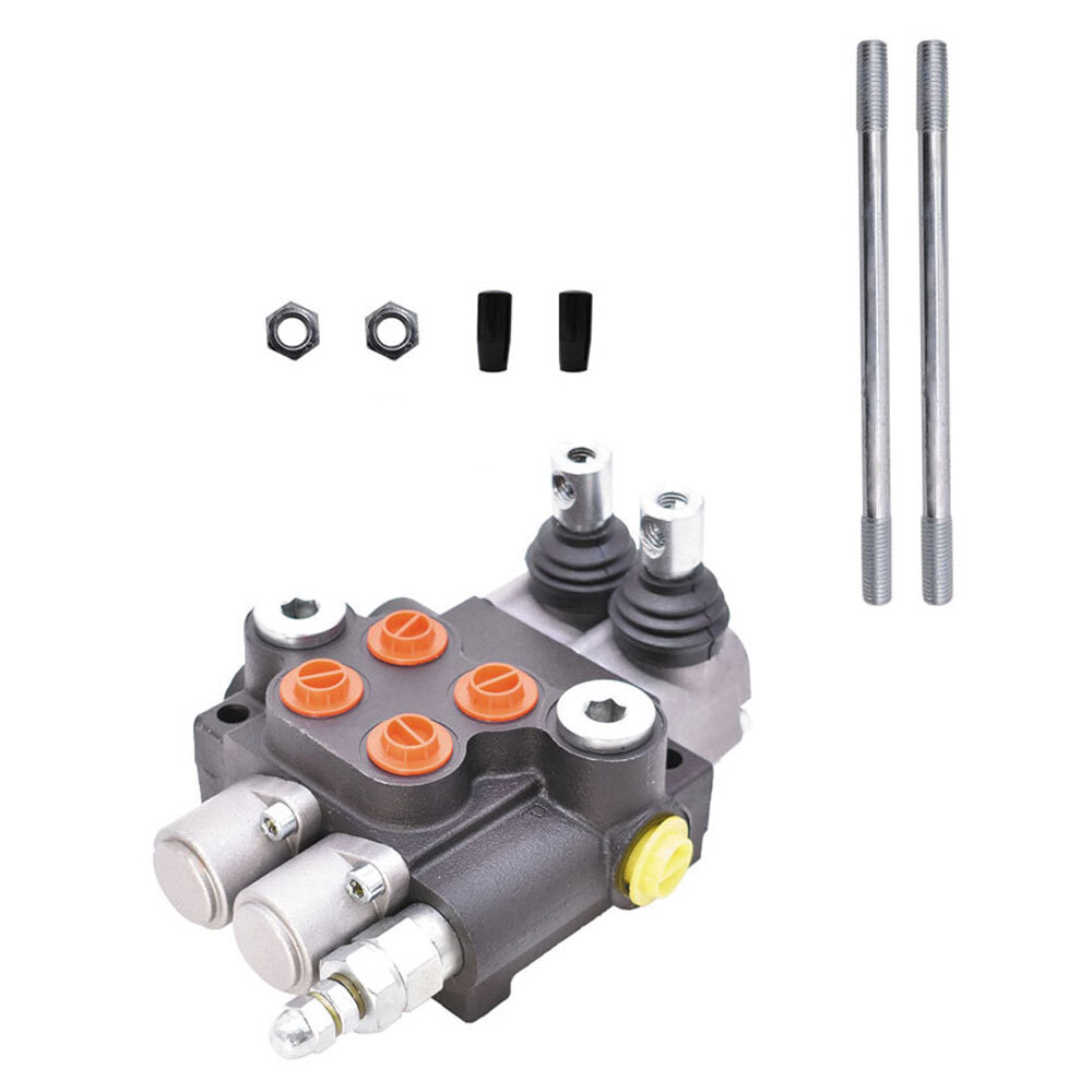 Hydraulic Control Valve Double Acting 2 Spool 3600 PSI 13 GPM SAE Ports