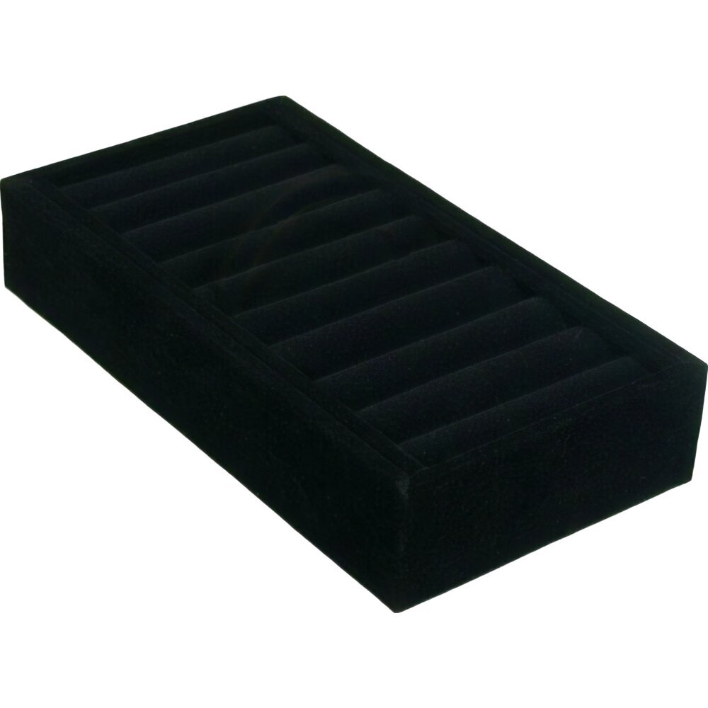 2 Black Velvet Bangle Bracelet Watch Jewelry Display Trays 7 1/2" x 4 1/8"