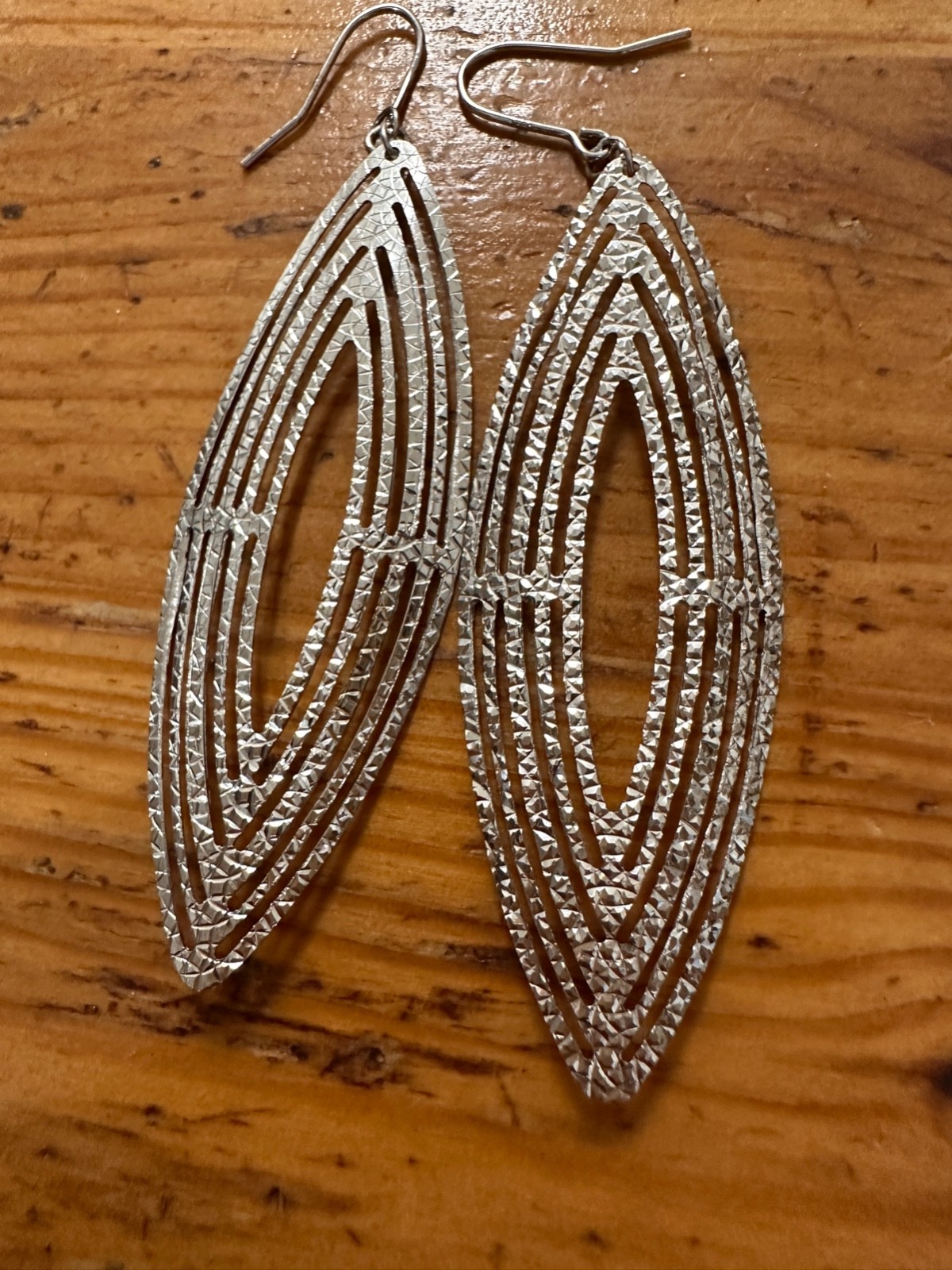 Lot Of 4 Pairs of Silver Tone Dangle Earrings Faux Gem Fantasy