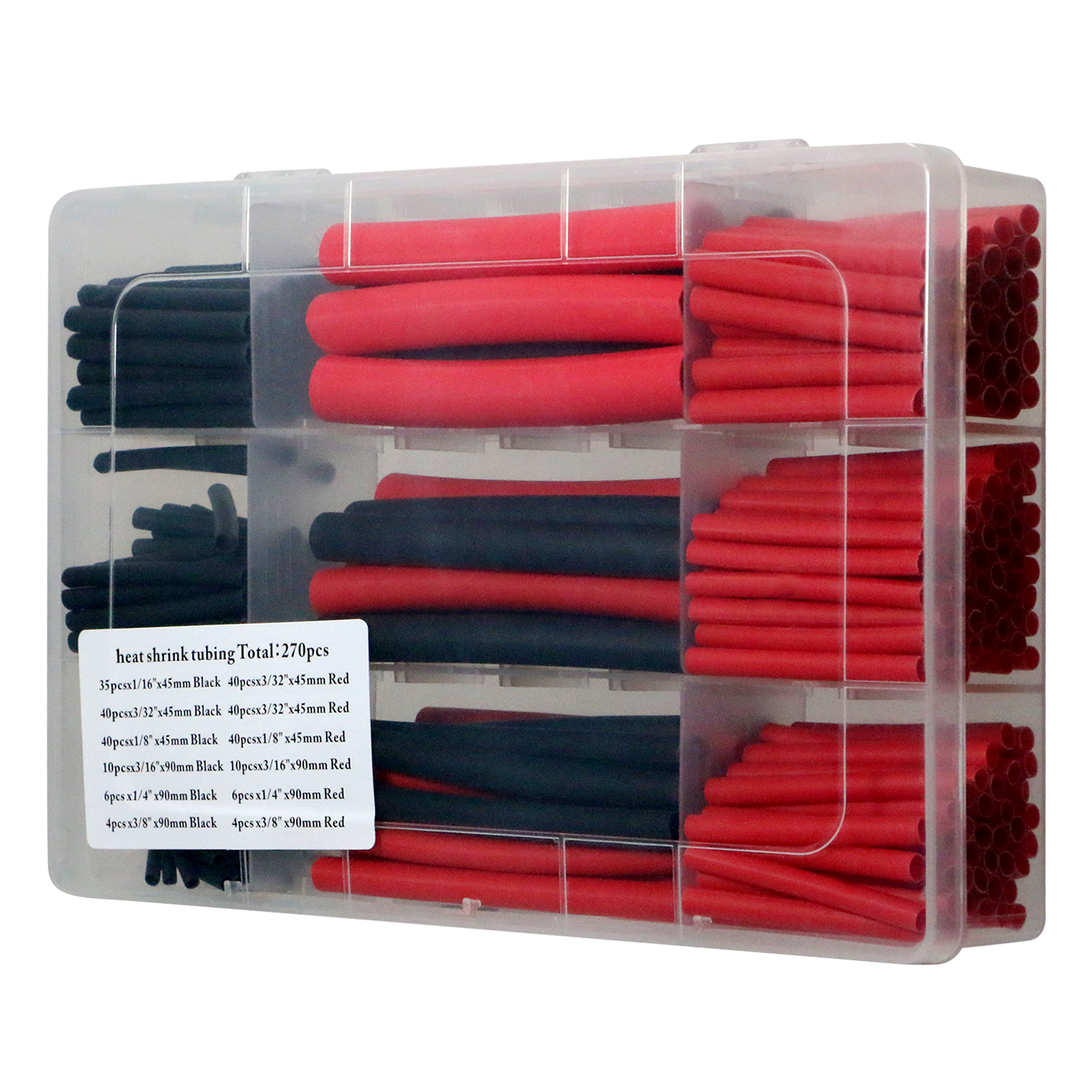 1 Pack XFITTING 270 PCS Heat Shrink Tubing Kit, 3:1 Adhesive Lined, Black & Red