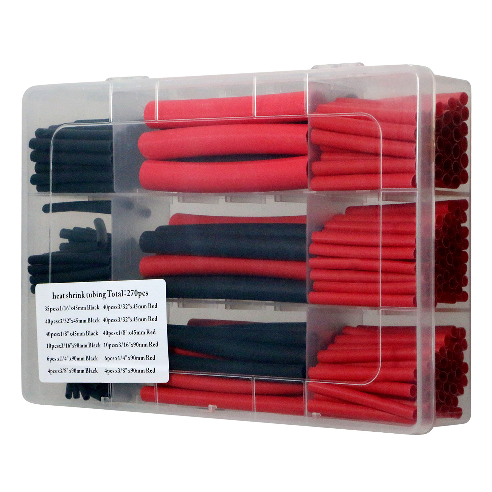 270 PCS XFITTING Heat Shrink Tubing Kit, 3:1 Adhesive Lined, Black & Red