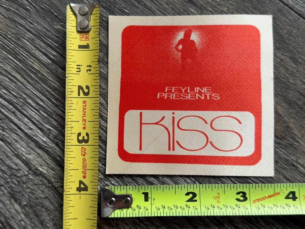 KISS Pass Satin Rock And Roll Over Tour Feyline Red Unused Vintage Kiss Aucoin B