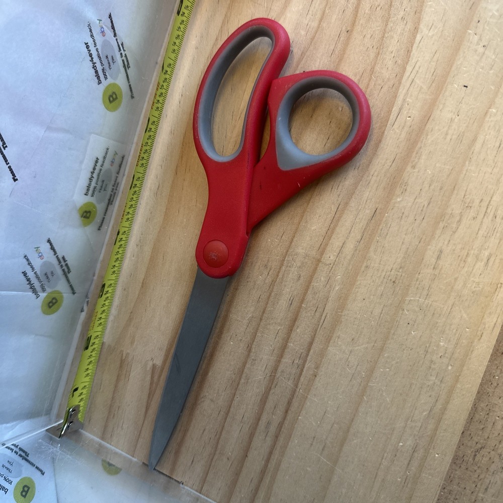 Bazic 8” Scissors Plastic Handle Sharp All Purpose Scissors Straight