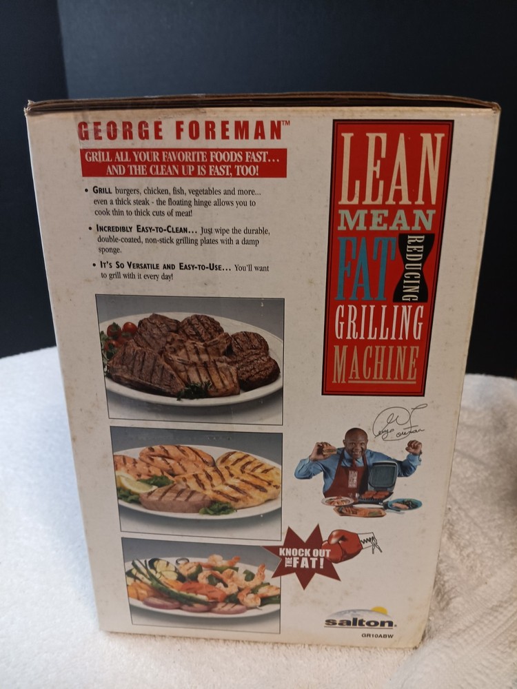 George Foreman "Lean Mean Fat Reducing Grilling Machine" GR10ABW New Open Box