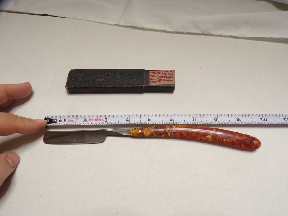 VTG Straight Razor Cracked Handle