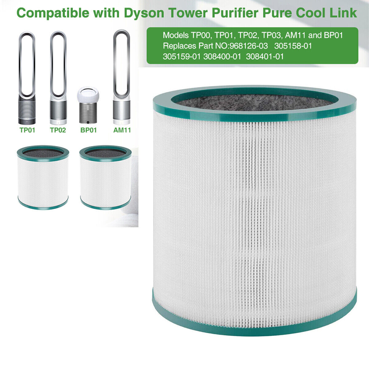 Replacement Filter for Dyson Tower Fan Air Purifier TP01 TP02 TP03 AM11 BP01