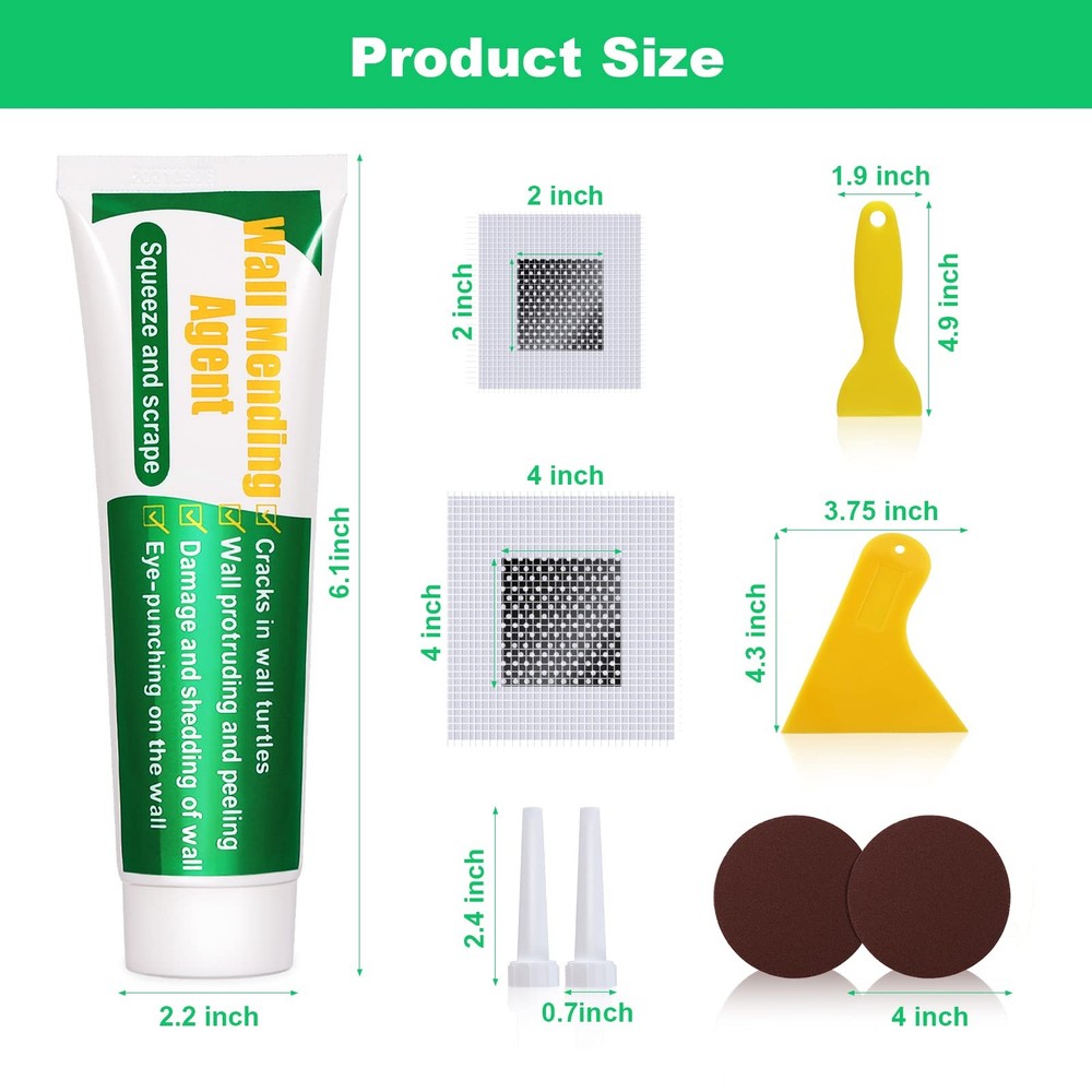 Drywall Repair Kit, 2 Pcs Spackle Wall Patch Kit with Scraper, 2 Pack