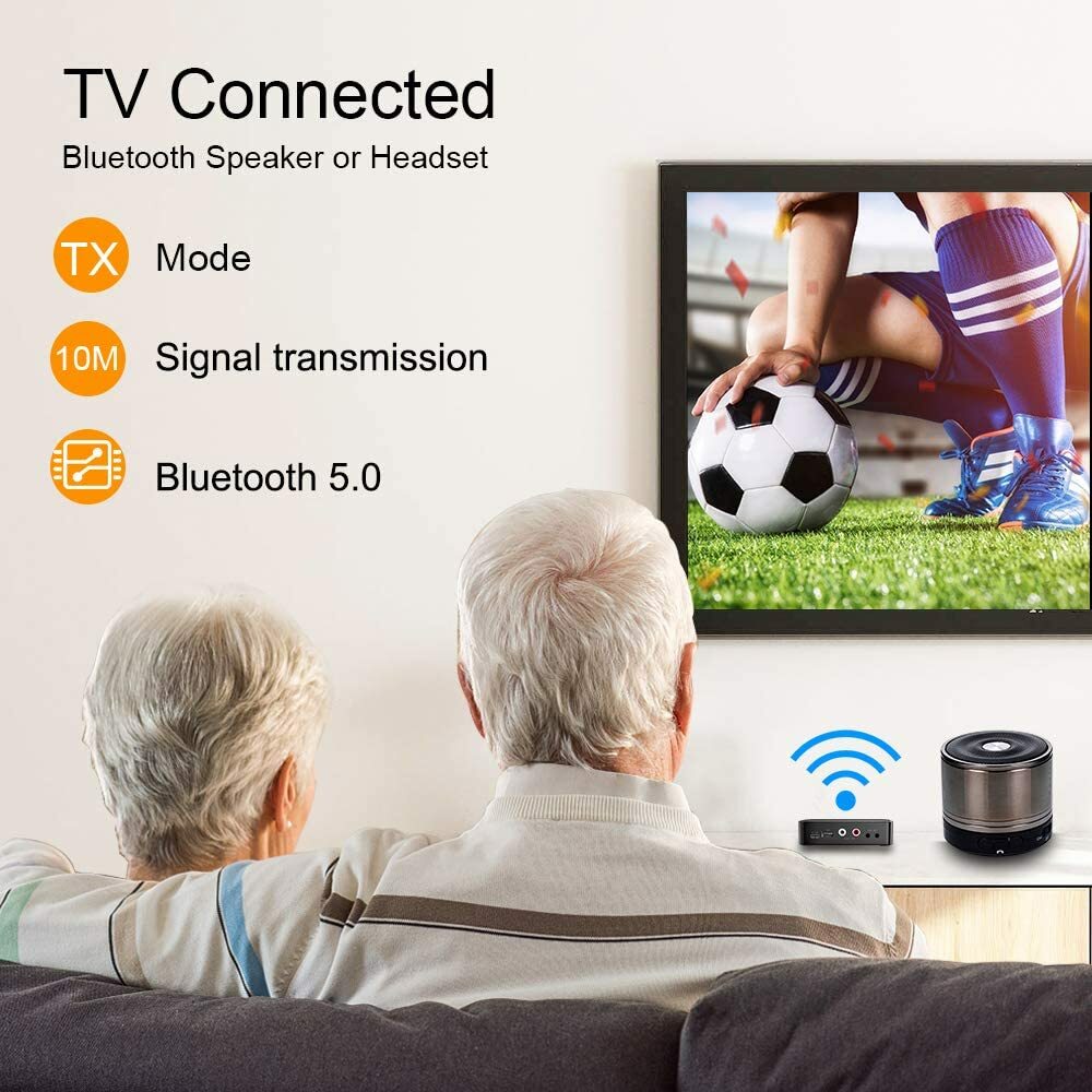 New Wireless Bluetooth 5.0 Receiver Aux NFC to 2 RCA Audio Stereo Adapter 3.5mm