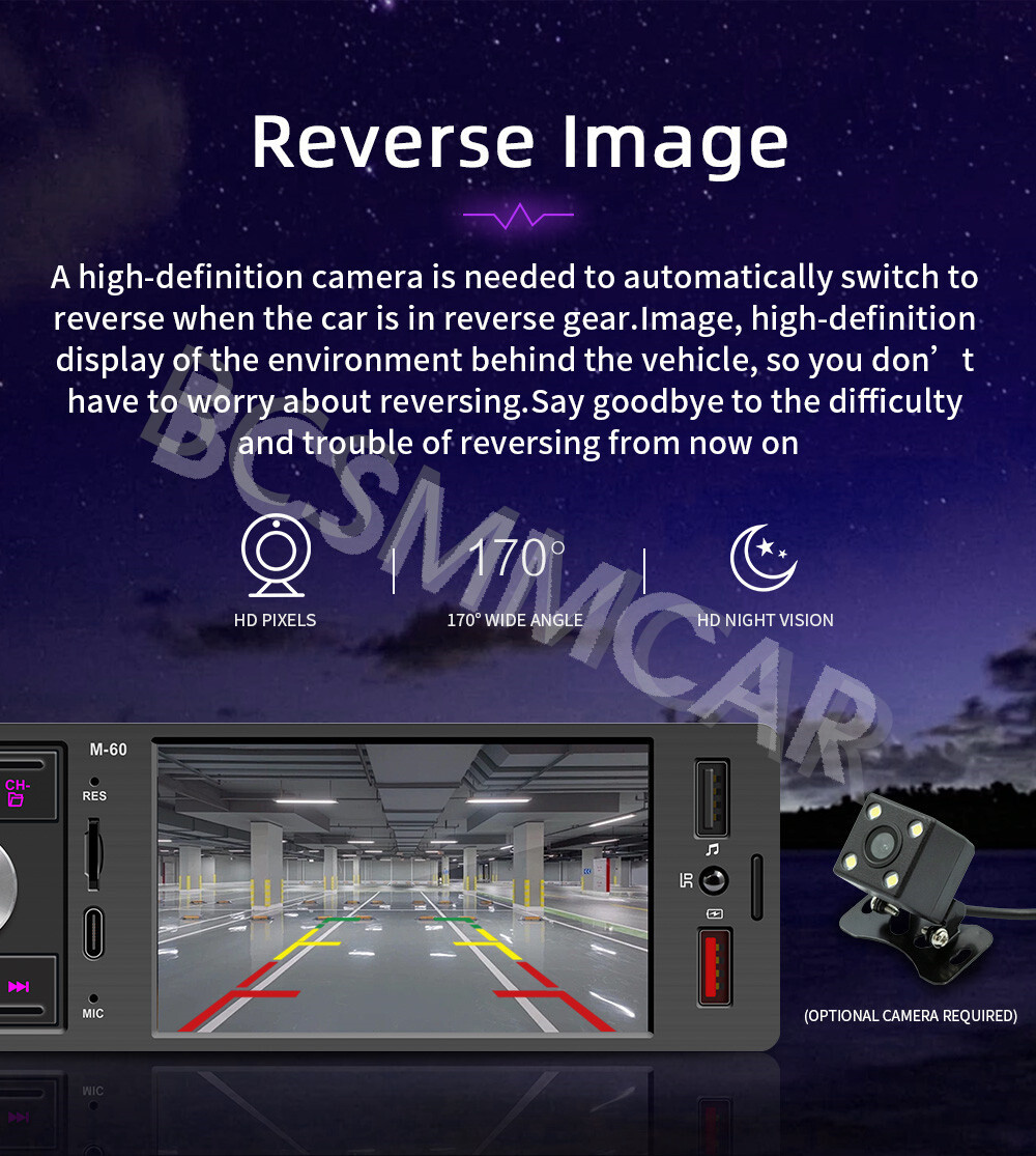 Touch Screen Car Stereo MP5 Player Radio For Apple CarPlay Android Auto BT TF