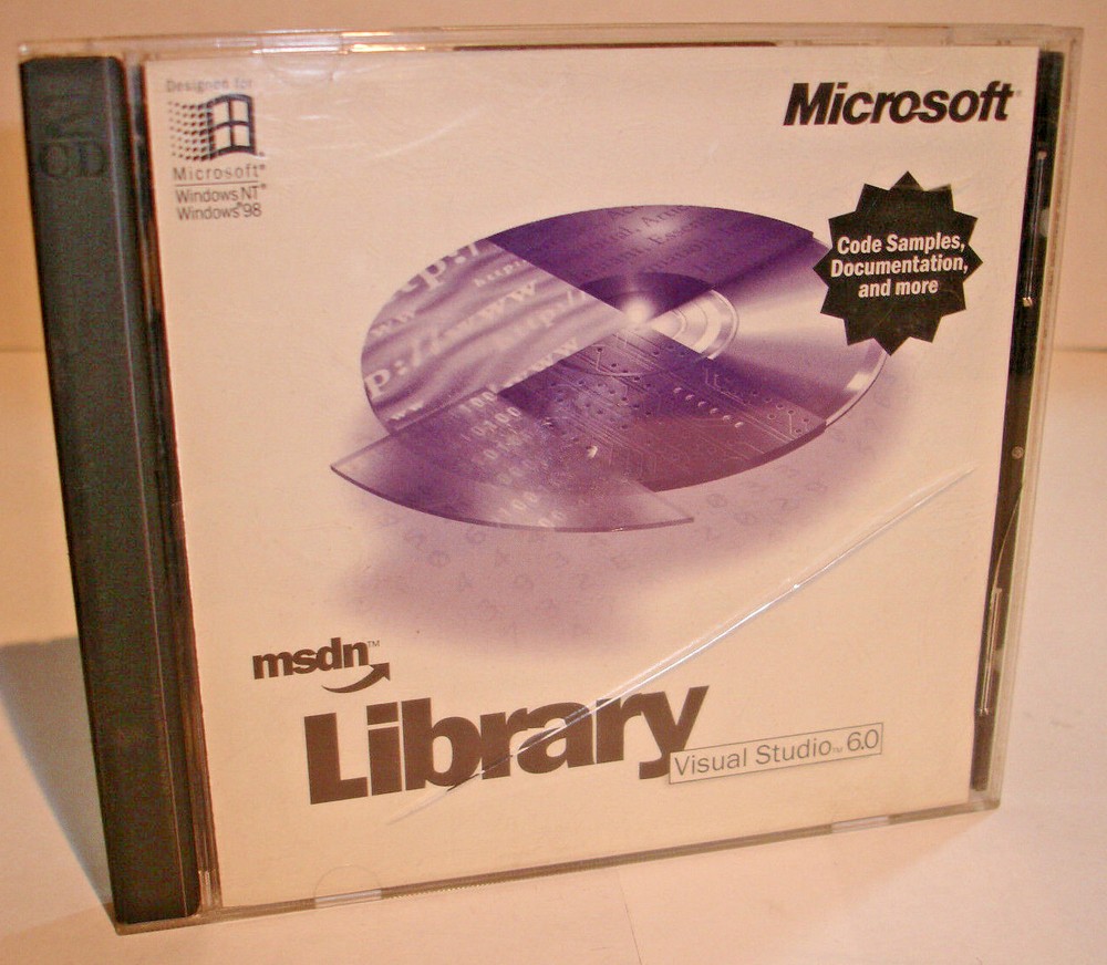 MSDN Microsoft Visual Studio 6.0 Original CD and case