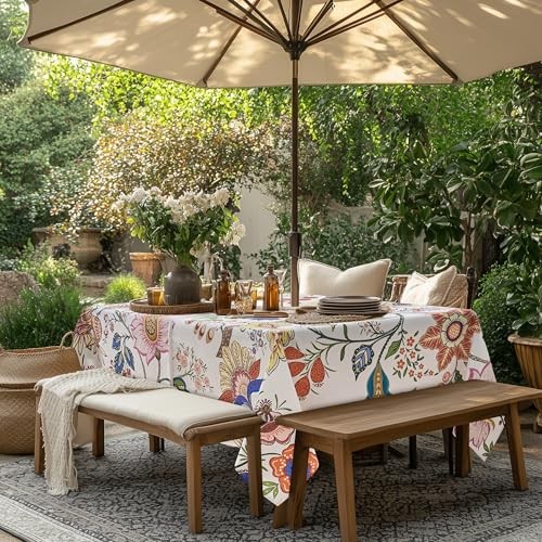 Outdoor Tablecloth with Umbrella Hole and 84" x 60" (Rectangular) Paisley