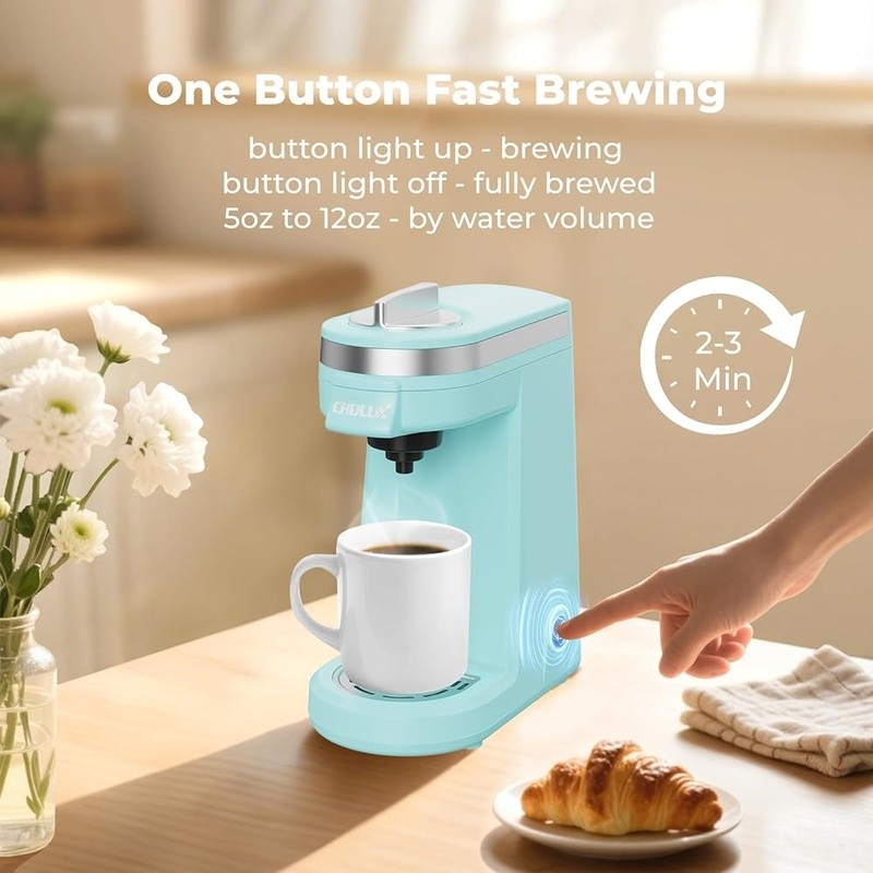 Single Cup Coffee Maker Compatible W/ K-Cups Compact Portable Fast Brewing New