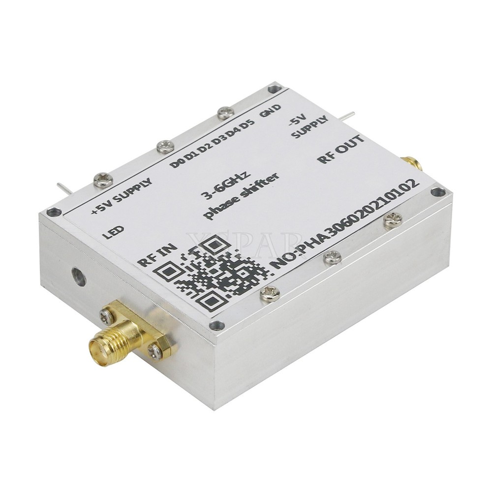 3-6GHz RF Phase Shifter 5.8G Digital C-Band Microwave Phase Shift Module w/Shell