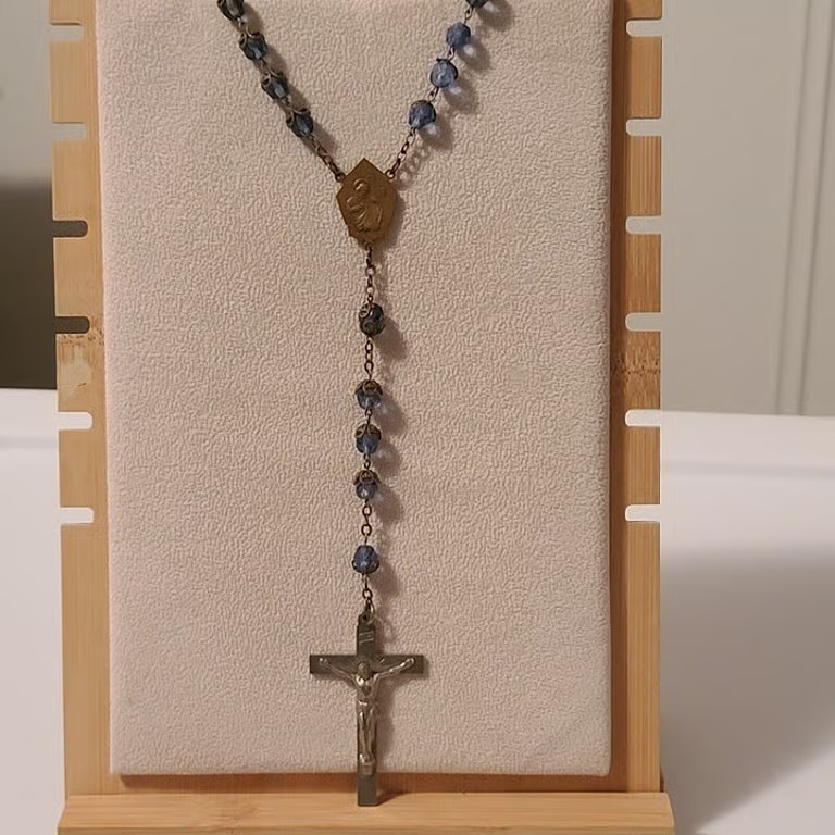 Inri Light Blue Beaded Rosery