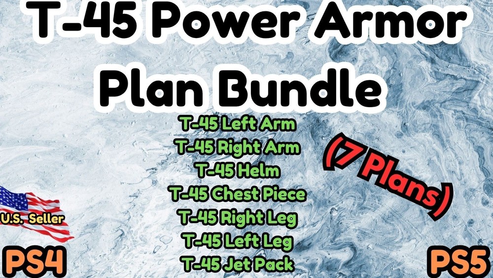 Power Armor Plan Bundle - T-45 Plans - 7 Plans - Fallout76 - PS4/5
