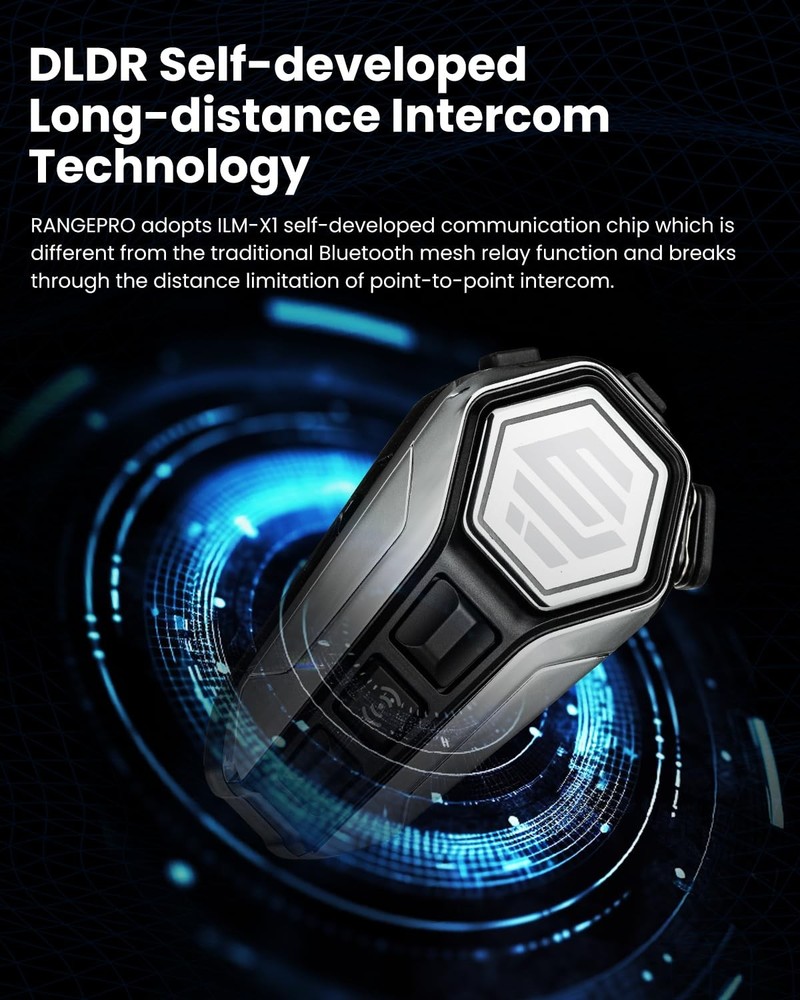 ILM Motorcycle Bluetooth Headset Helmet Communication System 2100M Gray
