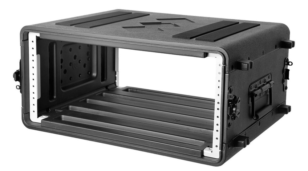 4U Rack Case 15" Depth HDPE Rackmount Flight Cases w/Microphone Compartments