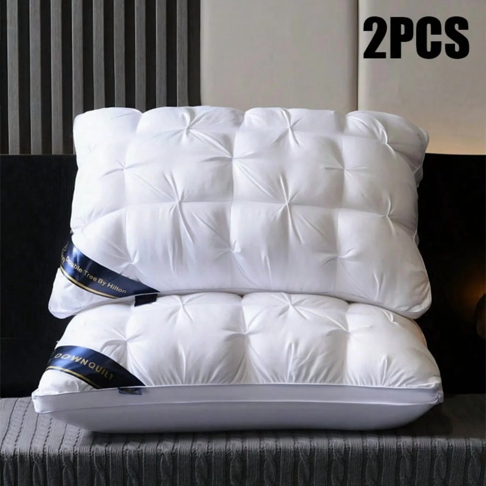 2-Piece Luxury Pillows Soft Supportive Sleeping Pillows for Side Back Stomach