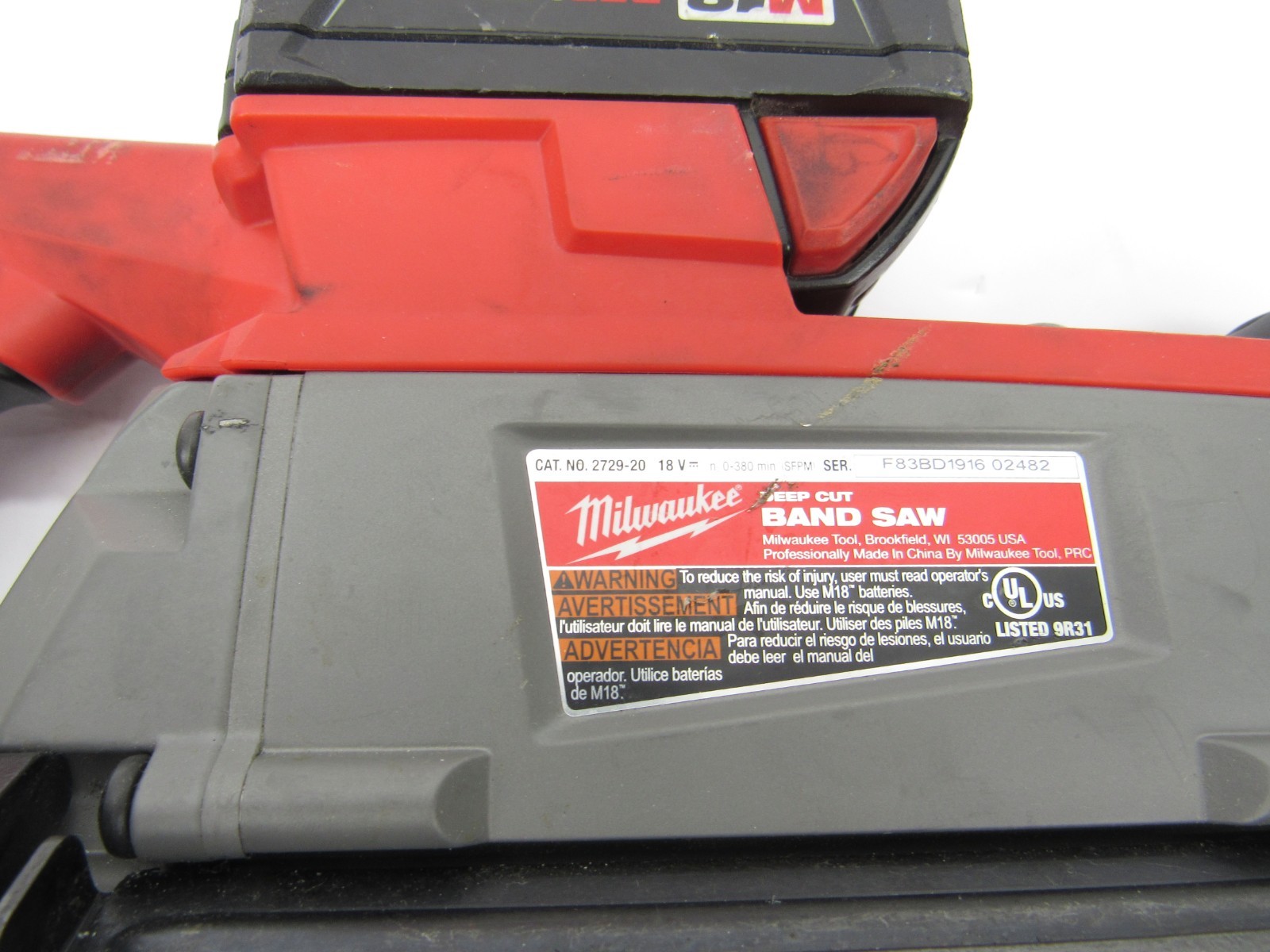Milwaukee Tools 2729-20 18V M18 Fuel Deep Cut Band Saw with 3.0 AH battery