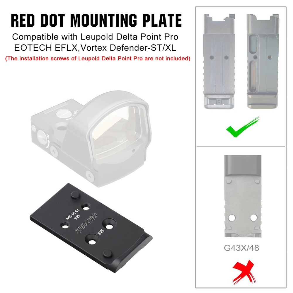 ohhunt Red Dot Mounting Plate Compatible with Leupold Delta Point Pro/EOTECH EFL