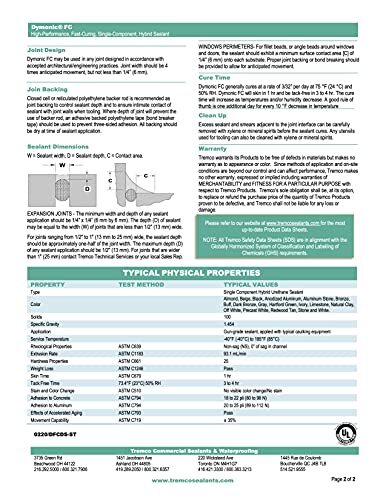 Tremco Bronze Dymonic FC High-Performance, Fast-Curing, Single-Component, Hyb...