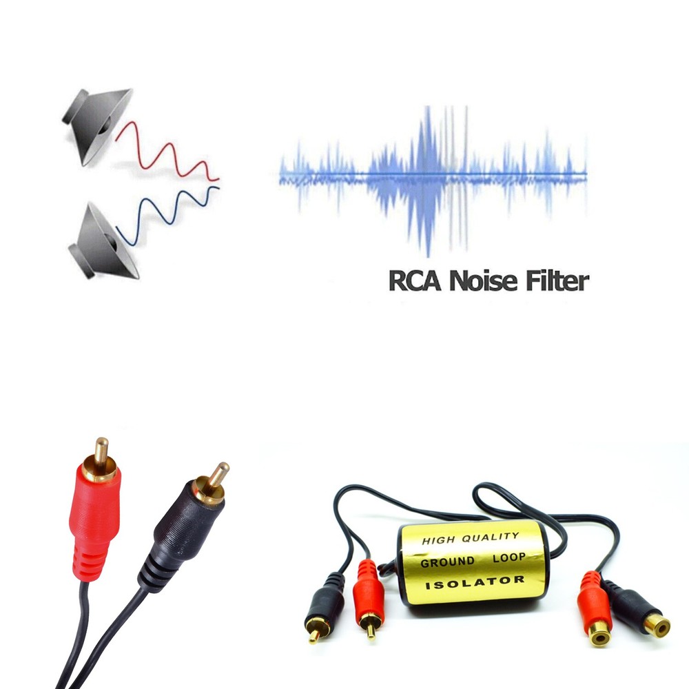 RCA Audio Noise Filter Suppressor Ground Loop Isolator Car & Home Stereo Kit