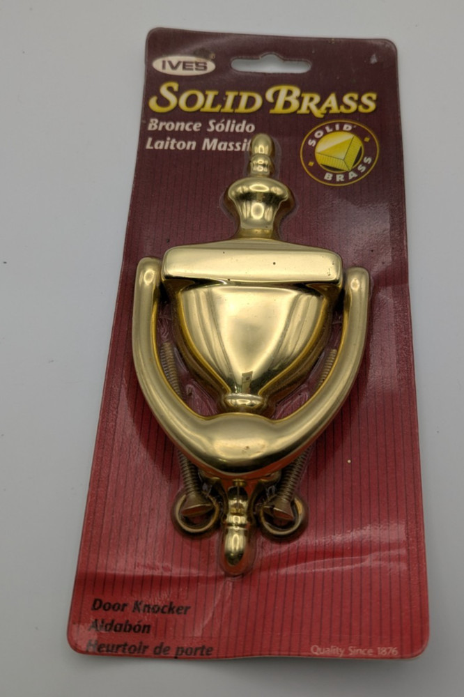 Vtg Ives Solid Brass Door Knocker New in Package