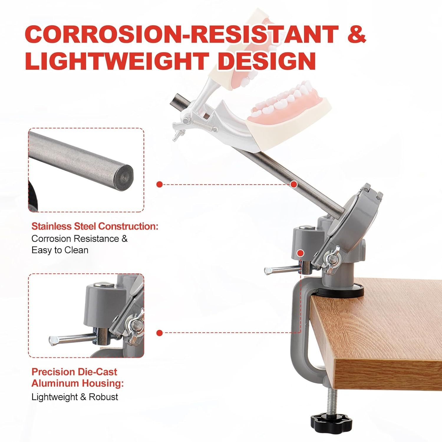 Dental Typodont Mounting Pole Fit For Kilgore Nissin Columbia Dentoform Frasaco