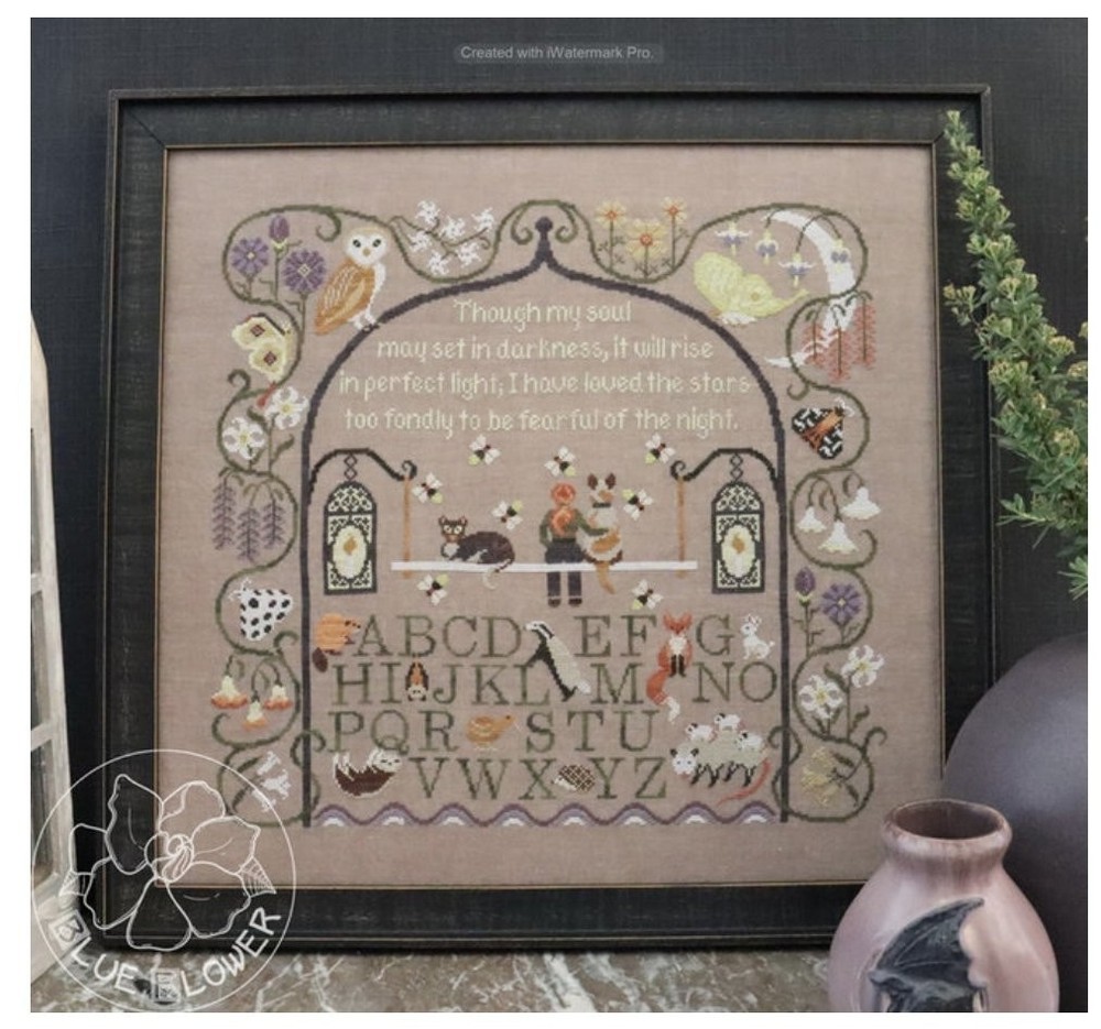 Moonlight Sampler ABC Alphabet Cross Stitch Pattern