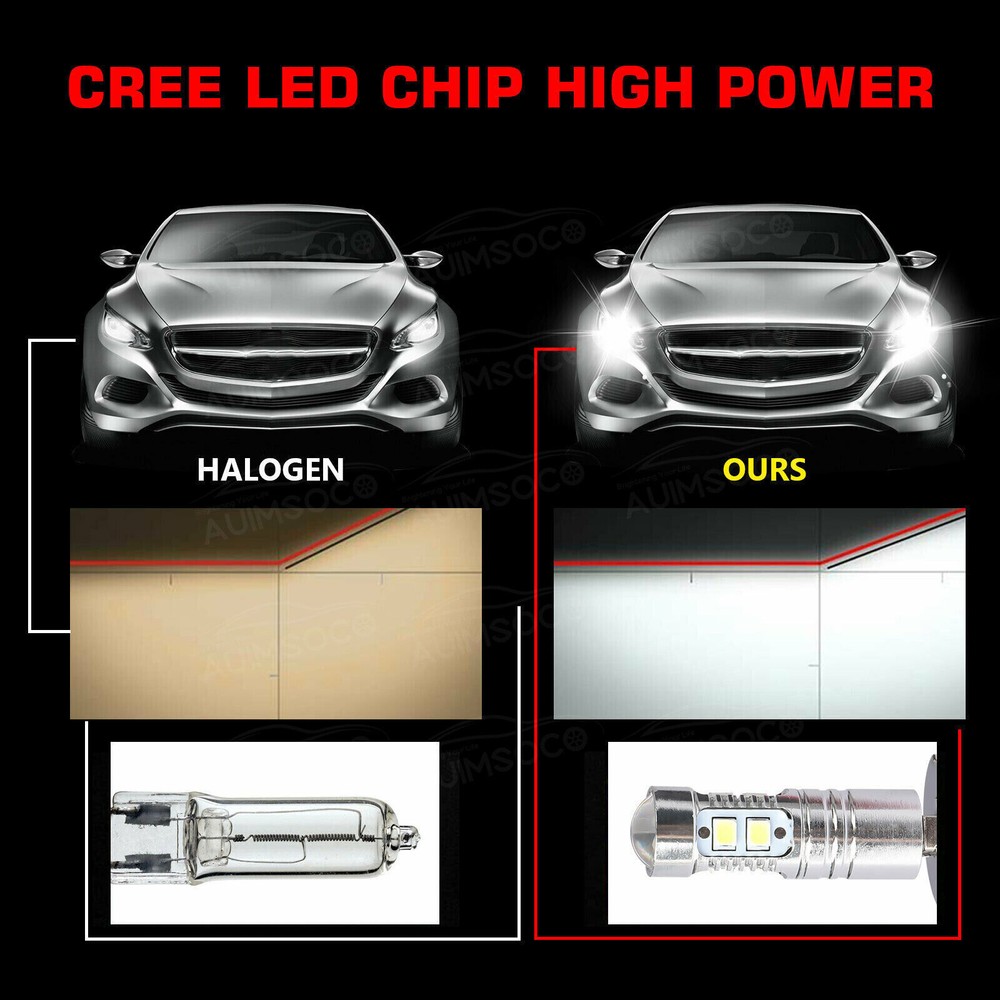 H3 LED Fog Light Bulb Conversion Kit Super Bright Canbus Super White High Power