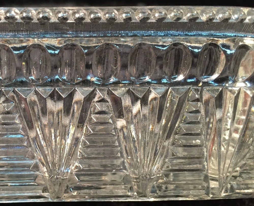 Unique Clear Glass Geometric Celery Dish