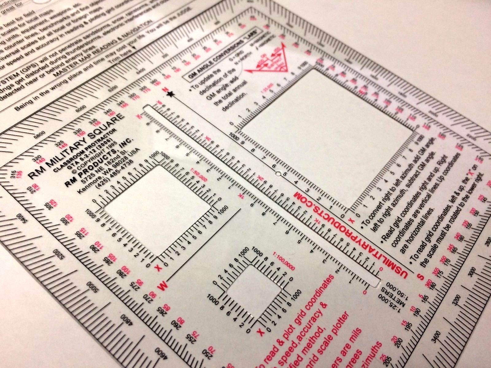RM PRODUCTS Military Square Protractor (Red)