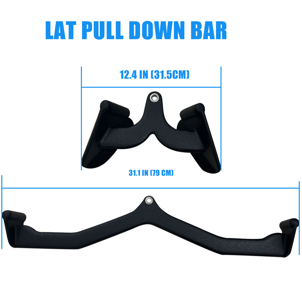 2PCS LAT Pulldown Bar Cable Machine Attachment Back Tricep Bar Strength Training