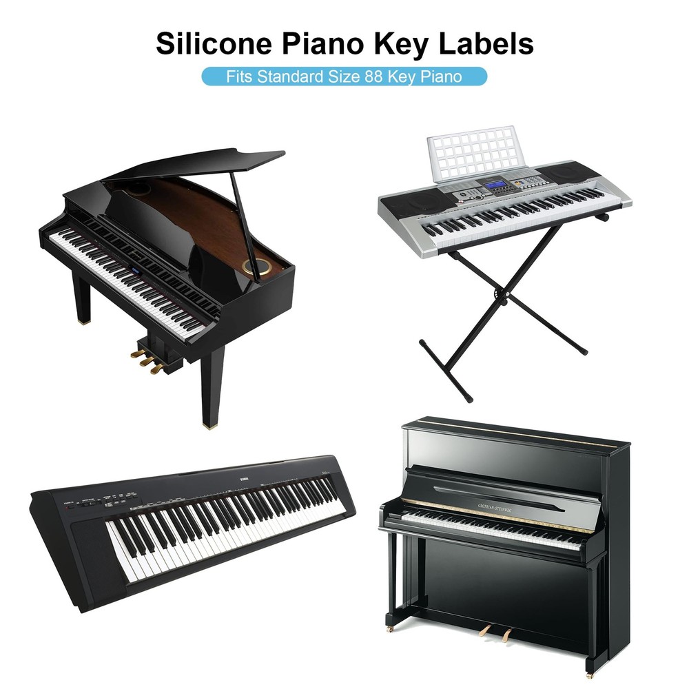 Piano Keyboard Note Labels - Removable Multi-Color Strips for Beginners