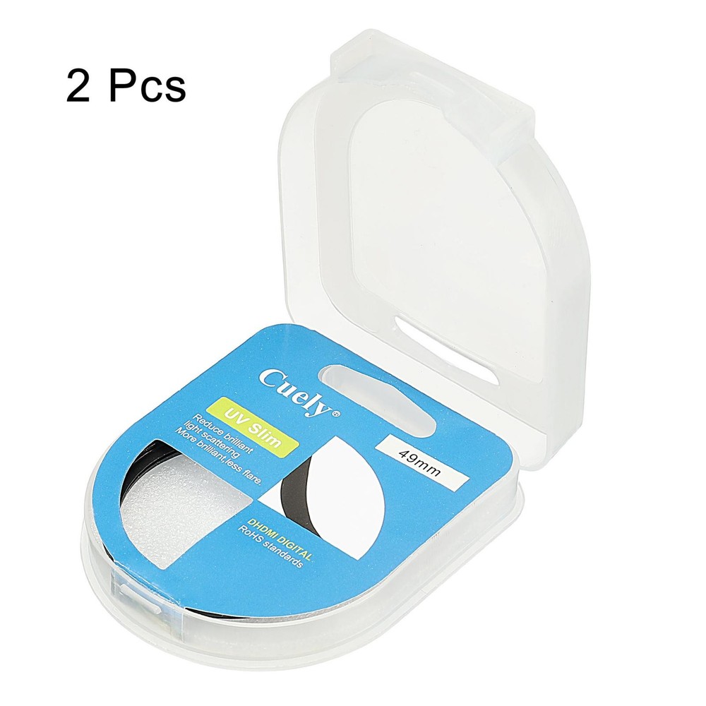 UV Lens Filters, 49mm Thin Protective Multilayer Frame, 2pcs