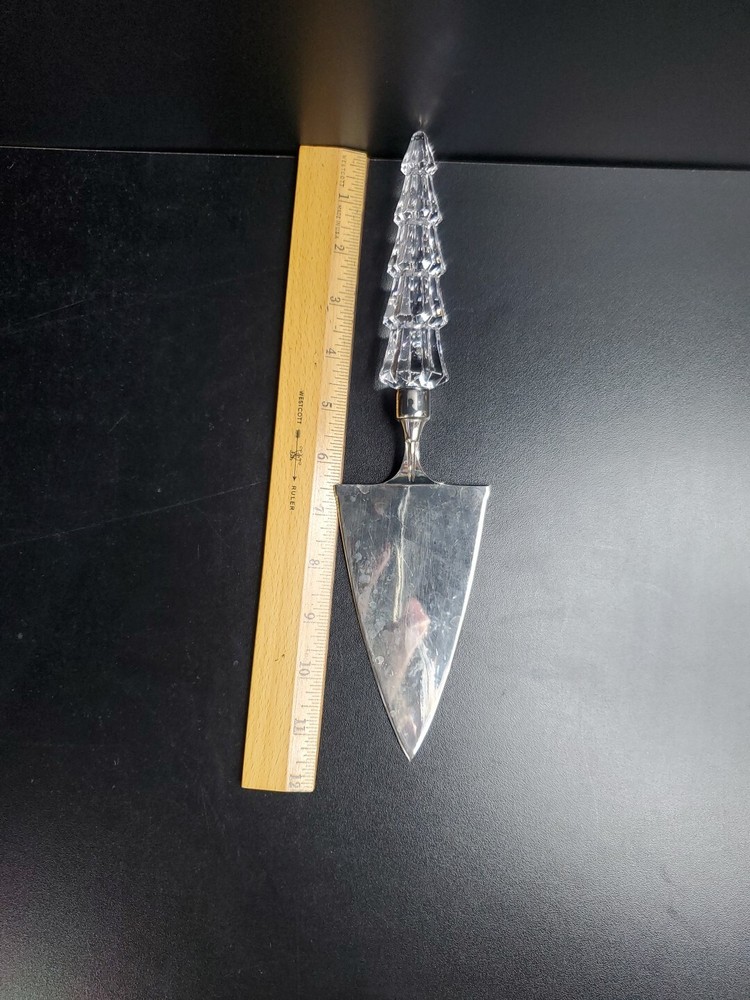 Mikasa Starshine Silver & Crystal Pie Server Cake Server Christmas Tree Shape